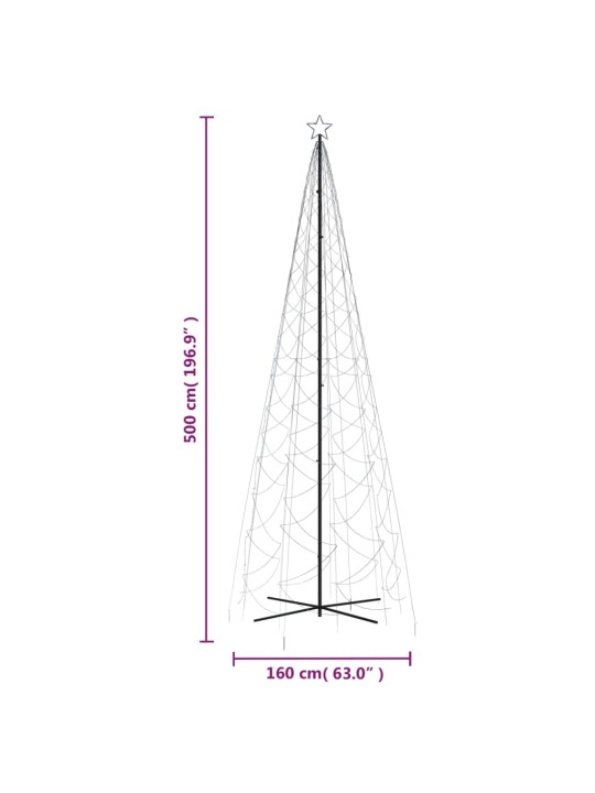 Kartio joulukuusi 1400 sinistä LED-valoa 160x500 cm