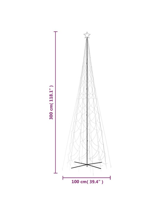 Kartio joulukuusi 3000 kylmän valkoista LED-valoa 230x800 cm