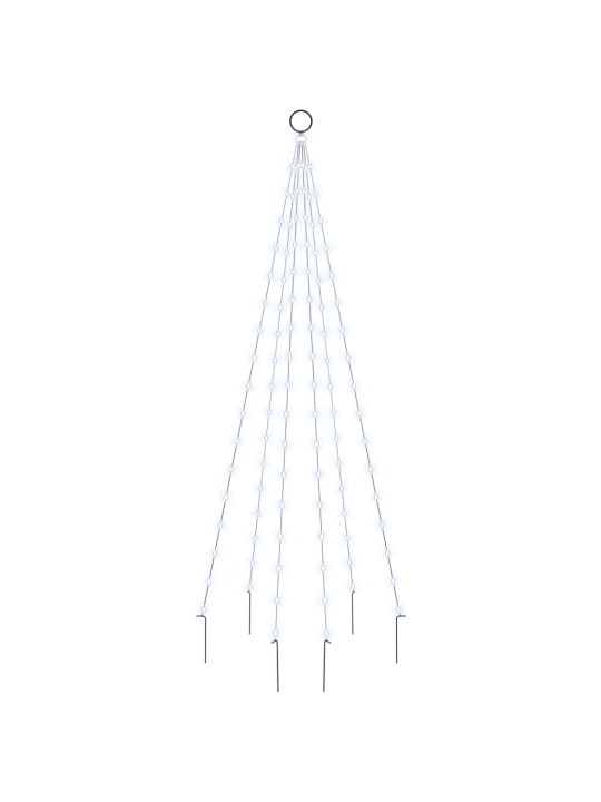 Joulukuusi piikillä 108 kylmän valkoista led-valoa 180 cm