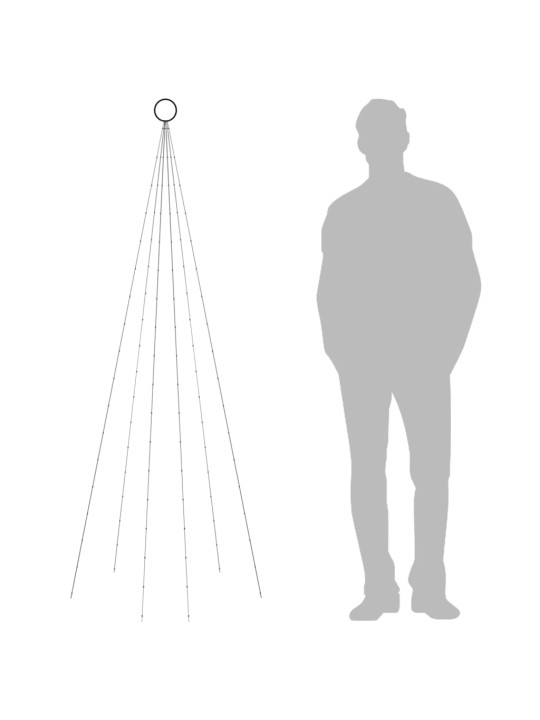 Joulukuusi piikillä 108 kylmän valkoista led-valoa 180 cm