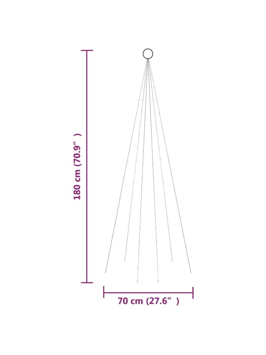 Joulukuusi piikillä 108 kylmän valkoista led-valoa 180 cm