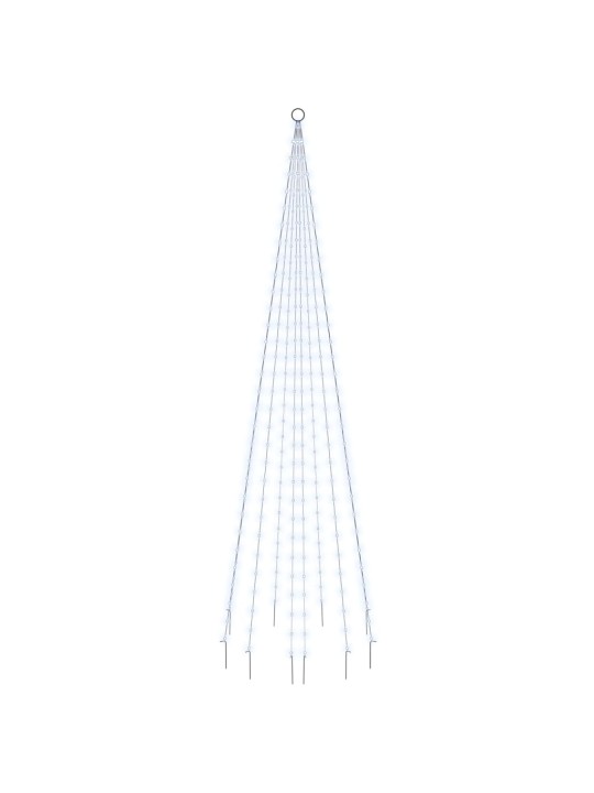 Joulukuusi piikillä 310 kylmän valkoista led-valoa 300 cm