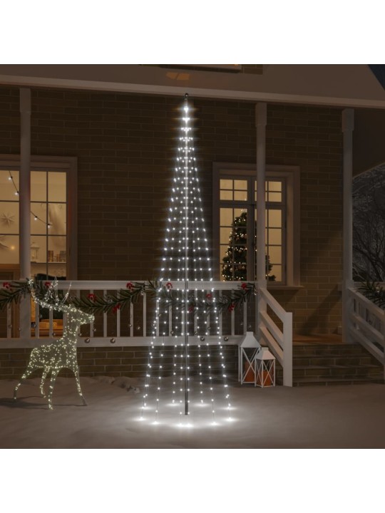 Joulukuusi piikillä 310 kylmän valkoista led-valoa 300 cm