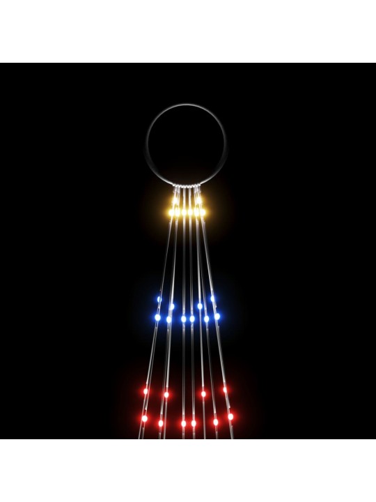 Joulukuusi lipputankoon 310 moniväristä led-valoa 300 cm