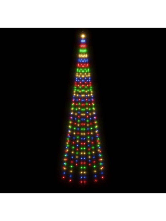 Joulukuusi lipputankoon 310 moniväristä led-valoa 300 cm
