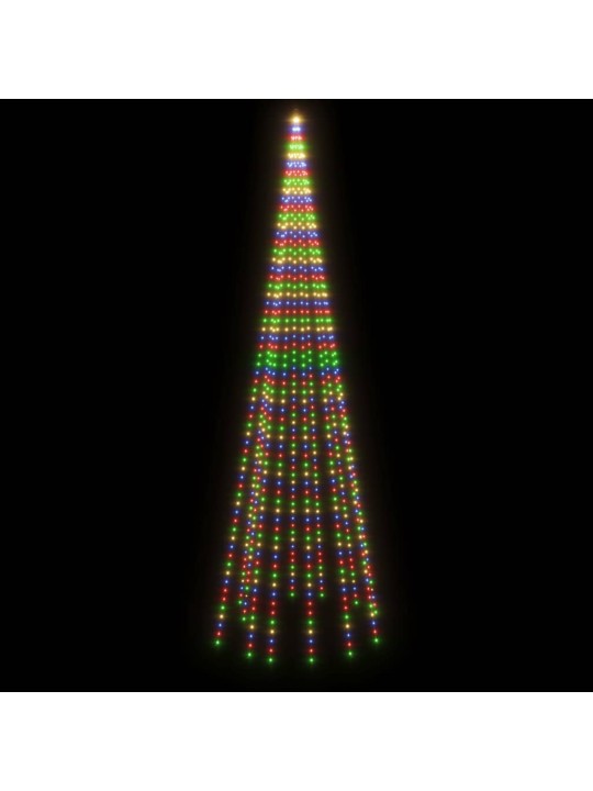 Joulukuusi lipputankoon 732 moniväristä LED-valoa 500 cm