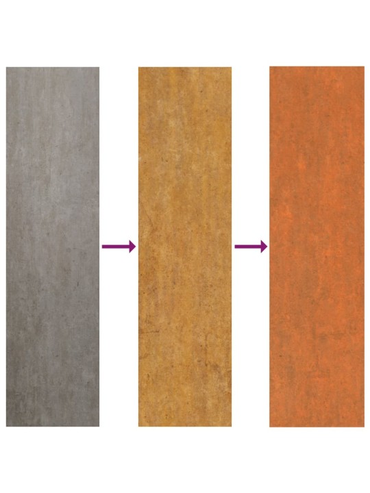 Kattopaneelit 12 kpl ruoste 60x44 cm corten teräs