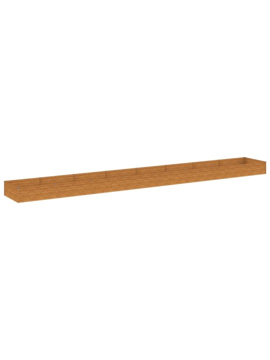 Korotettu kukkalaatikko 770x100x36 cm corten teräs