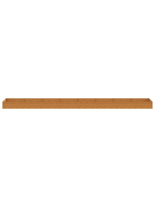 Korotettu kukkalaatikko 770x100x36 cm corten teräs