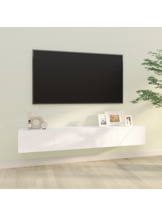 TV-seinäkaapit 2 kpl valkoinen 100x30x30 cm tekninen puu