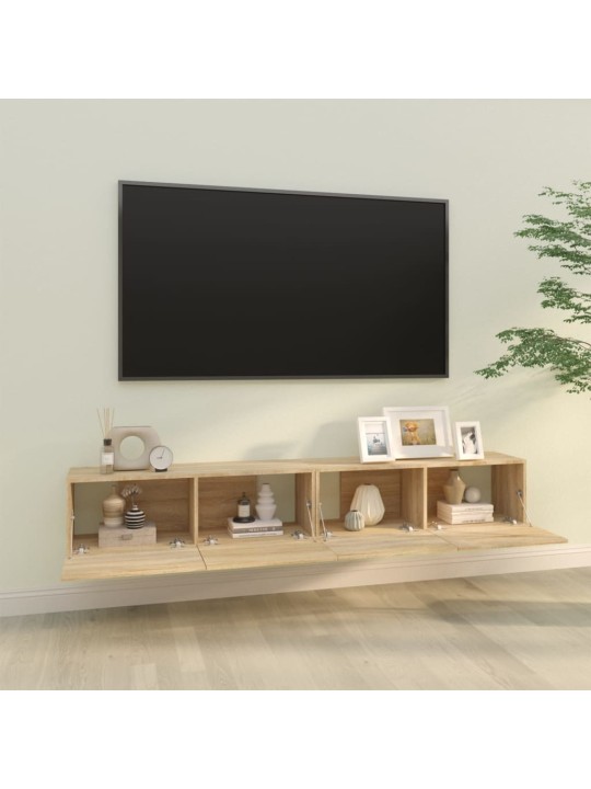 TV-seinäkaapit 2 kpl Sonoma-tammi 100x30x30 cm tekninen puu