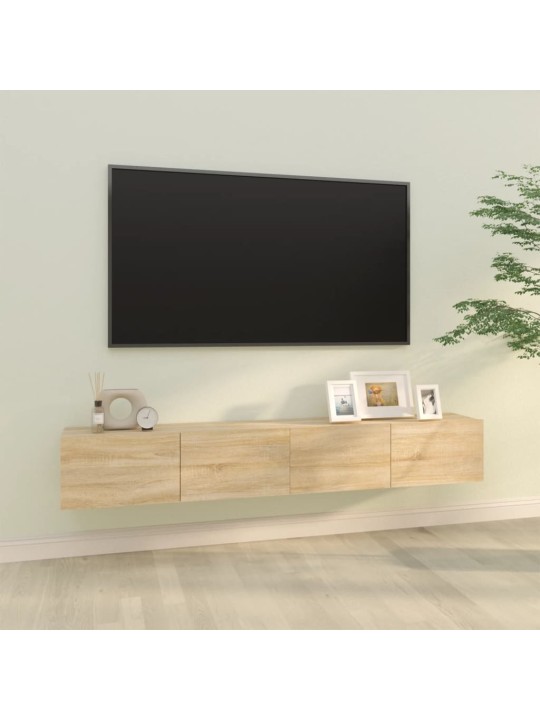 TV-seinäkaapit 2 kpl Sonoma-tammi 100x30x30 cm tekninen puu