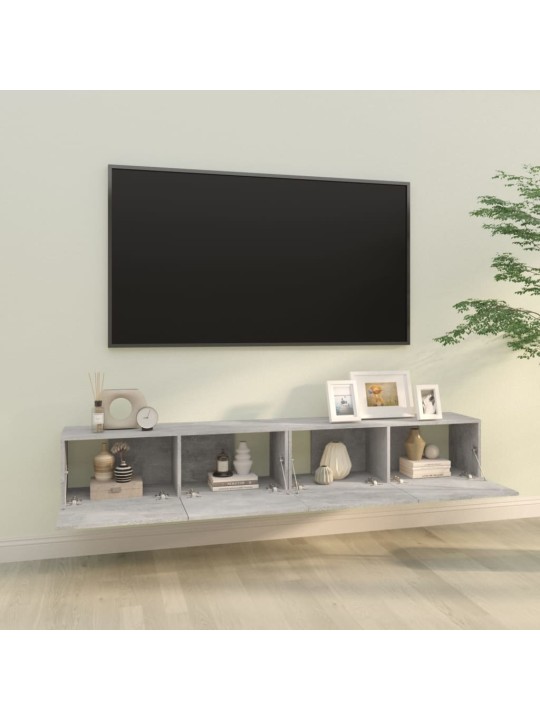 TV-seinäkaapit 2 kpl betoninharmaa 100x30x30 cm tekninen puu