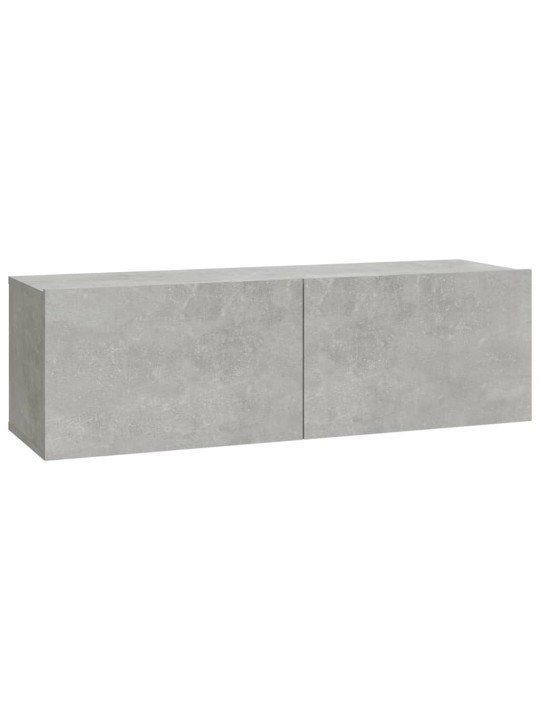 TV-seinäkaapit 2 kpl betoninharmaa 100x30x30 cm tekninen puu