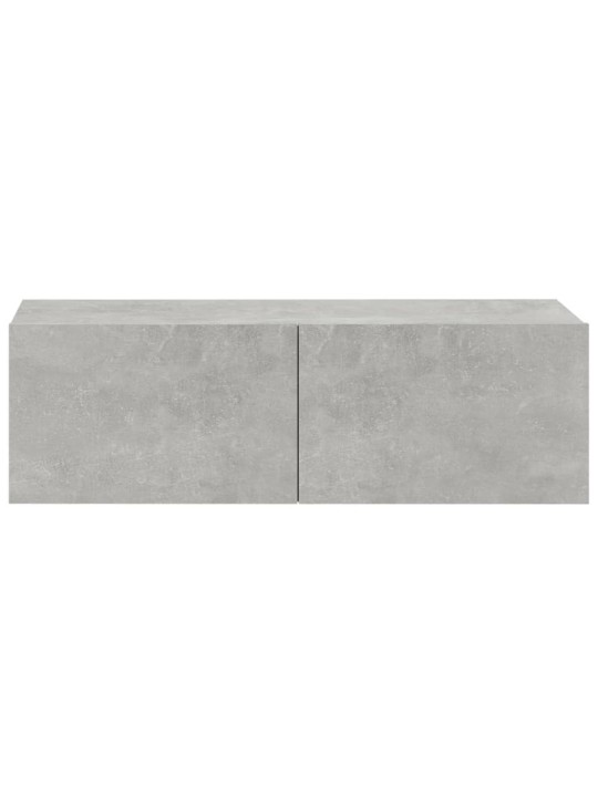 TV-seinäkaapit 2 kpl betoninharmaa 100x30x30 cm tekninen puu