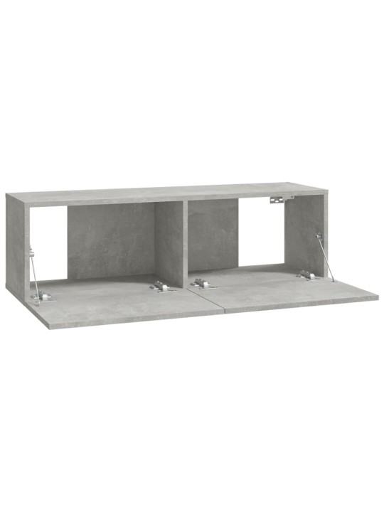 TV-seinäkaapit 2 kpl betoninharmaa 100x30x30 cm tekninen puu