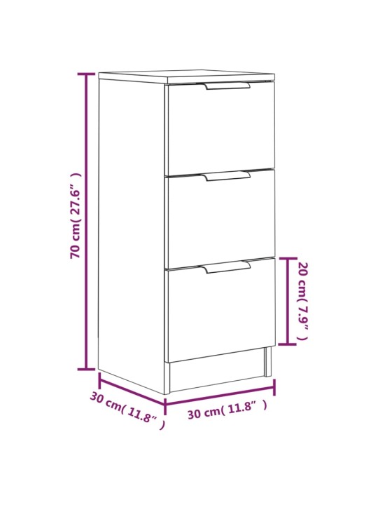 Senkit 2 kpl betoninharmaa 30x30x70 cm tekninen puu