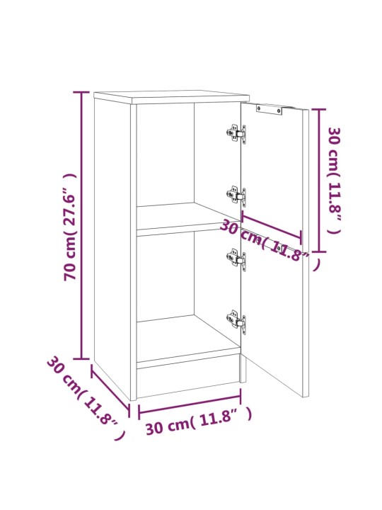 Senkit 2 kpl valkoinen 30x30x70 cm tekninen puu