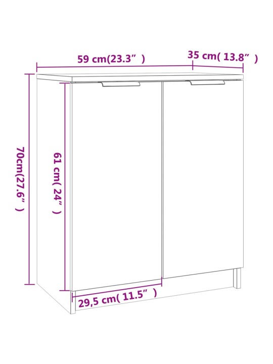 Kenkäkaappi musta 59x35x70 cm tekninen puu