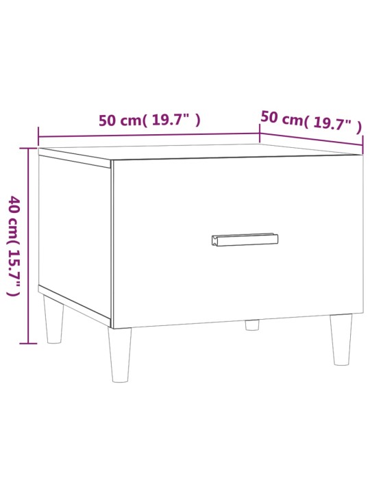 Sohvapöytä musta 50x50x40 cm tekninen puu