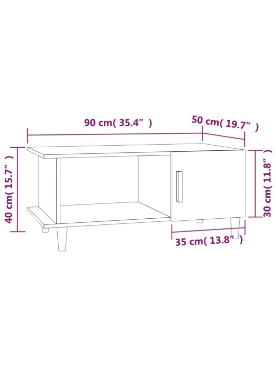 Sohvapöytä musta 90x50x40 cm tekninen puu