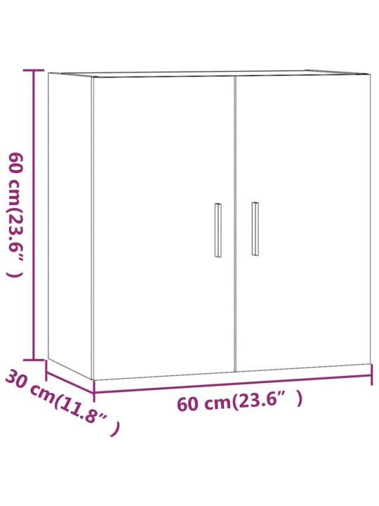 Seinäkaappi musta 60x30x60 cm tekninen puu