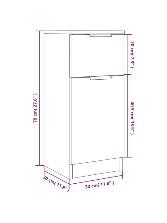 Senkit 2 kpl savutammi 30x30x70 cm tekninen puu