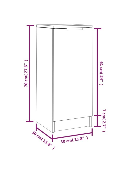 Senkki ruskea tammi 30x30x70 cm tekninen puu