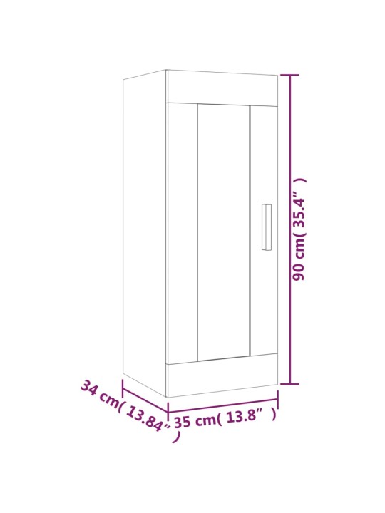 Seinäkaappi ruskea tammi 35x34x90 cm tekninen puu