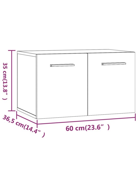 Seinäkaappi harmaa Sonoma 60x36,5x35 cm tekninen puu
