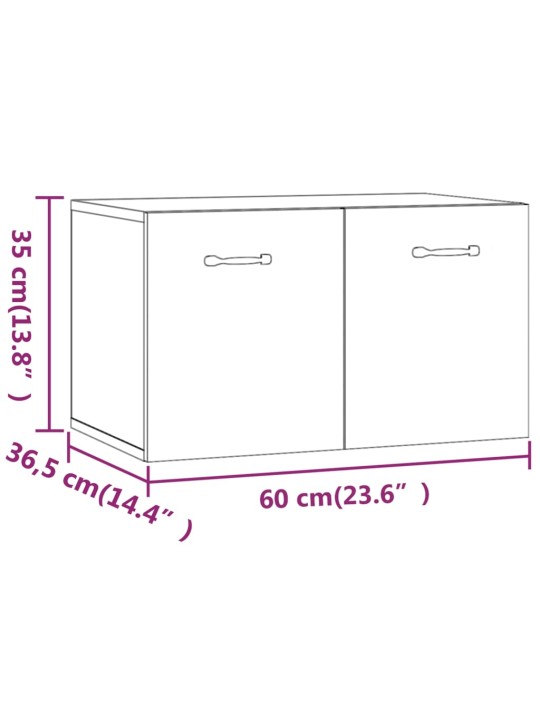 Seinäkaappi ruskea tammi 60x36,5x35 cm tekninen puu