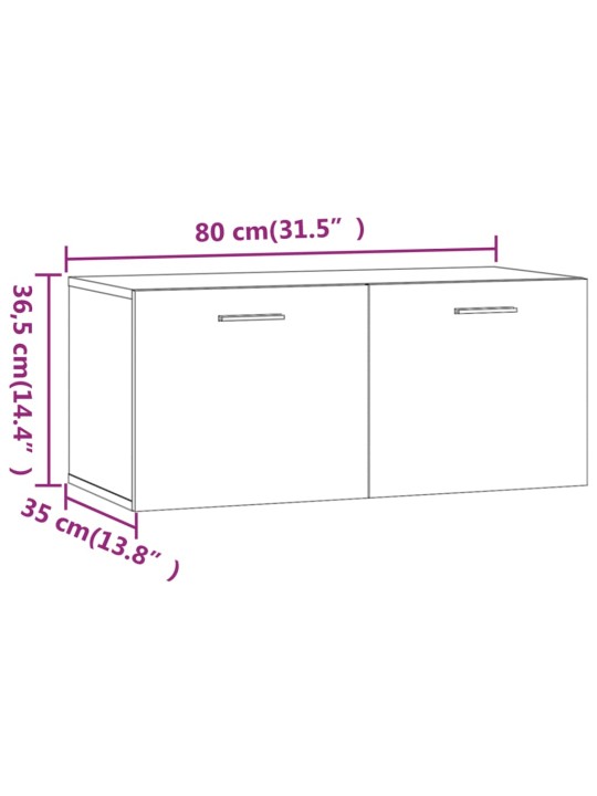 Seinäkaappi harmaa Sonoma 80x35x36,5 cm tekninen puu