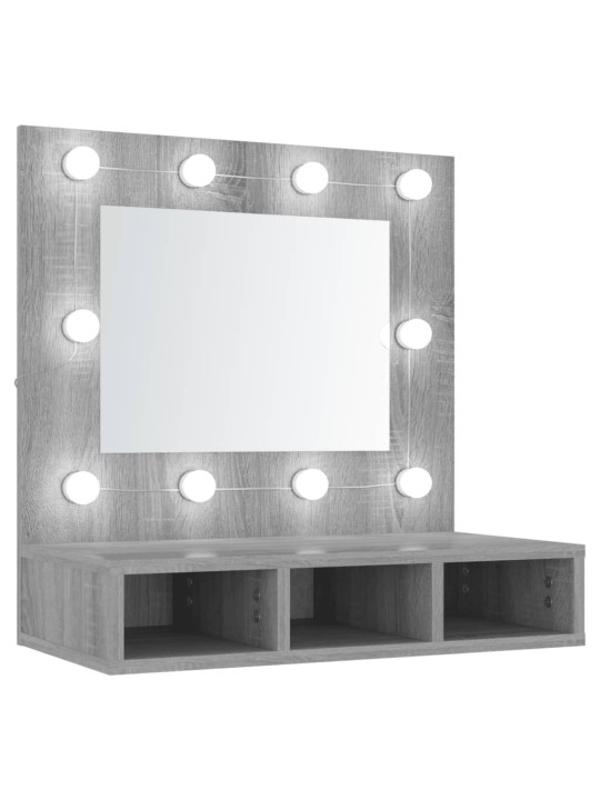 Peilikaappi LED-valoilla harmaa Sonoma 60x31,5x62 cm