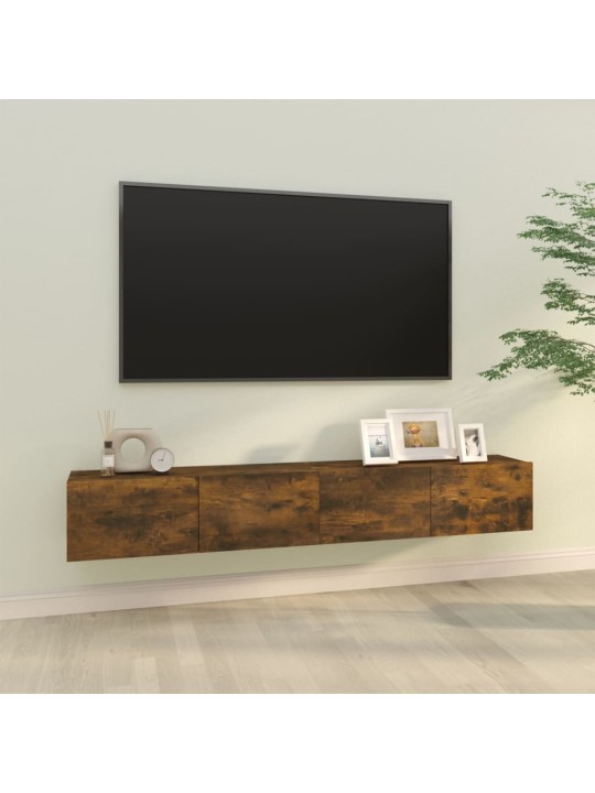 TV-seinäkaapit 2 kpl savutammi 100x30x30 cm tekninen puu