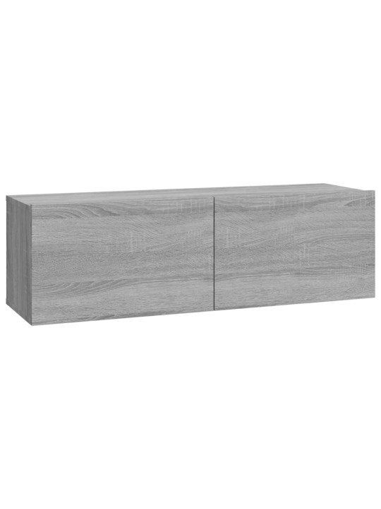 TV-seinäkaapit 2 kpl harmaa Sonoma 100x30x30 cm tekninen puu