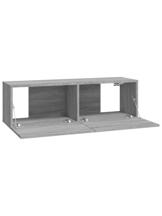 TV-seinäkaapit 2 kpl harmaa Sonoma 100x30x30 cm tekninen puu