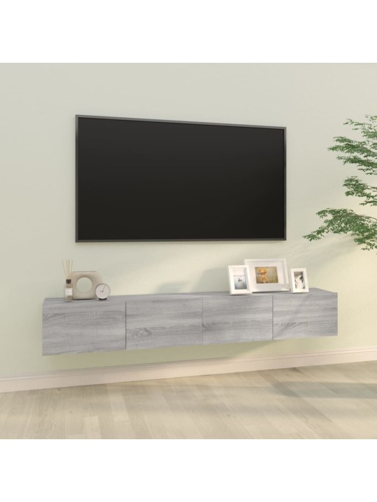 TV-seinäkaapit 2 kpl harmaa Sonoma 100x30x30 cm tekninen puu