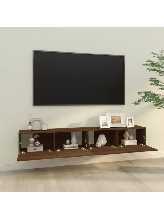 TV-seinäkaapit 2 kpl ruskea tammi 100x30x30 cm tekninen puu