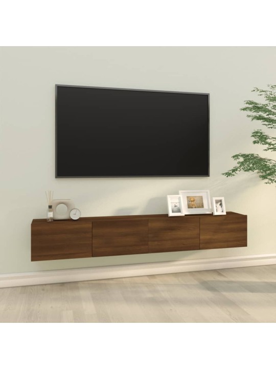 TV-seinäkaapit 2 kpl ruskea tammi 100x30x30 cm tekninen puu