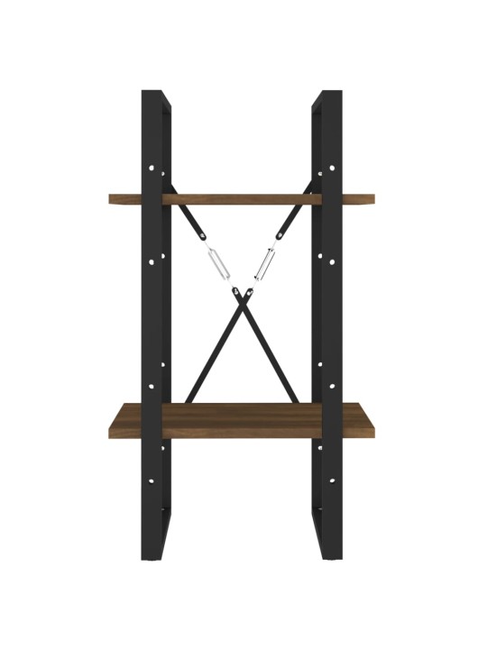 2-kerroksinen Kirjahylly ruskea tammi 40x30x70 cm tekninen puu