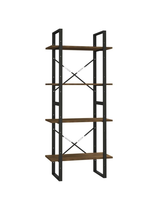 4-kerroksinen Kirjahylly ruskea tammi 60x30x140 cm tekninen puu