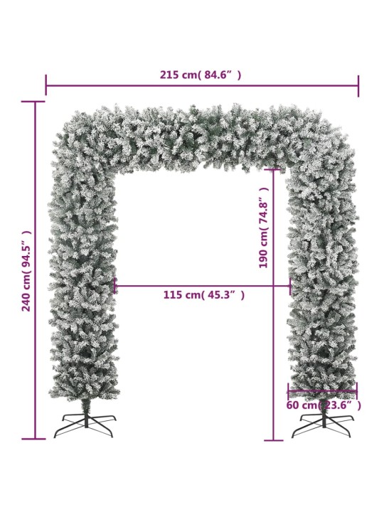 Joulukuusikaari lumihuurteella 240 cm