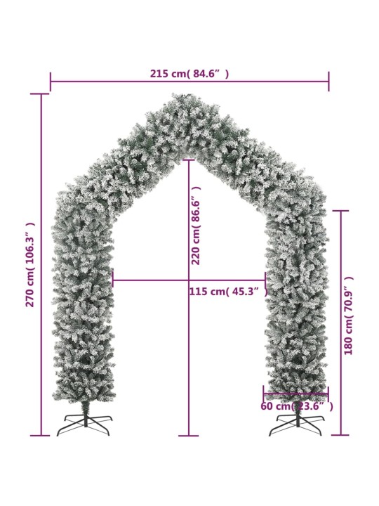 Joulukuusikaari lumihuurteella 270 cm