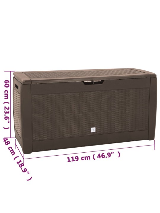 Puutarhan varastoarkku ruskea 119x48x60 cm polypropeeni