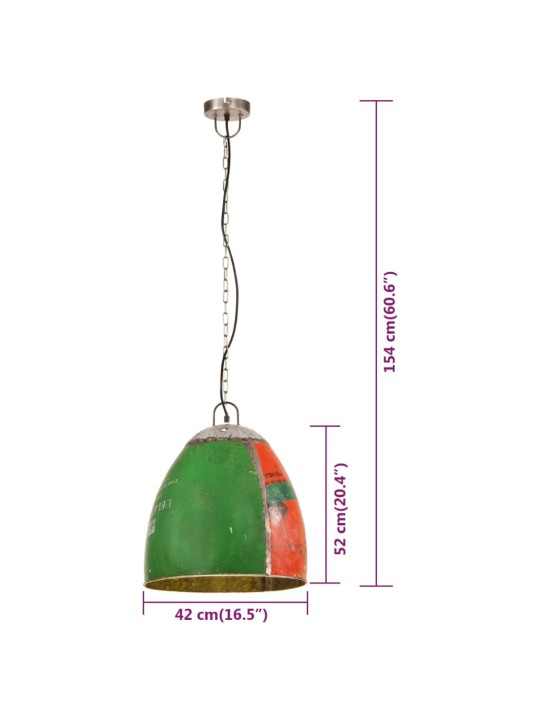 Teollistyylinen riippuvalaisin 25w monivärinen pyöreä 42 cm e27