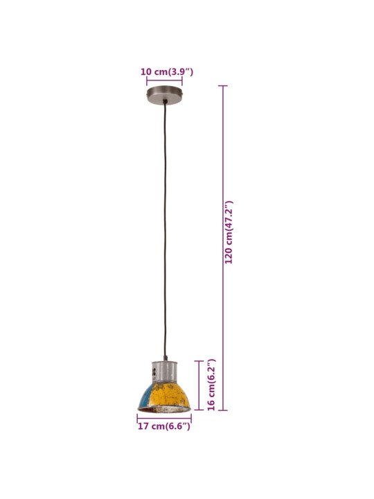 Teollistyylinen riippuvalaisin 25w monivärinen pyöreä 17 cm e27