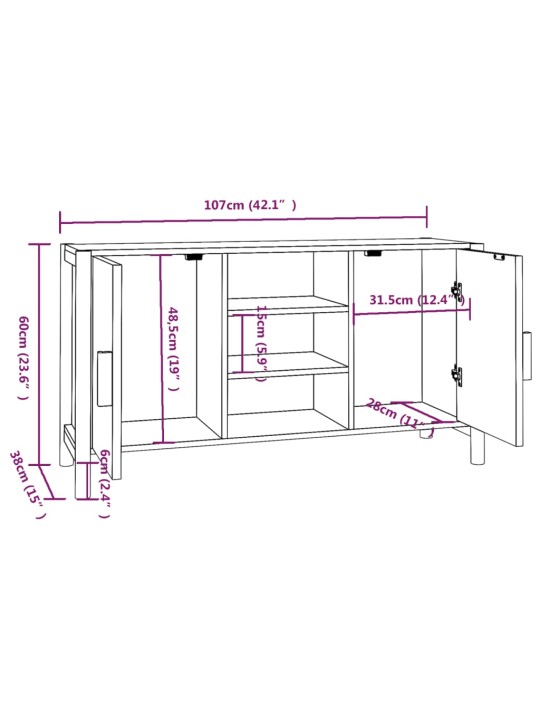 Senkki 107x38x60 cm tekninen puu