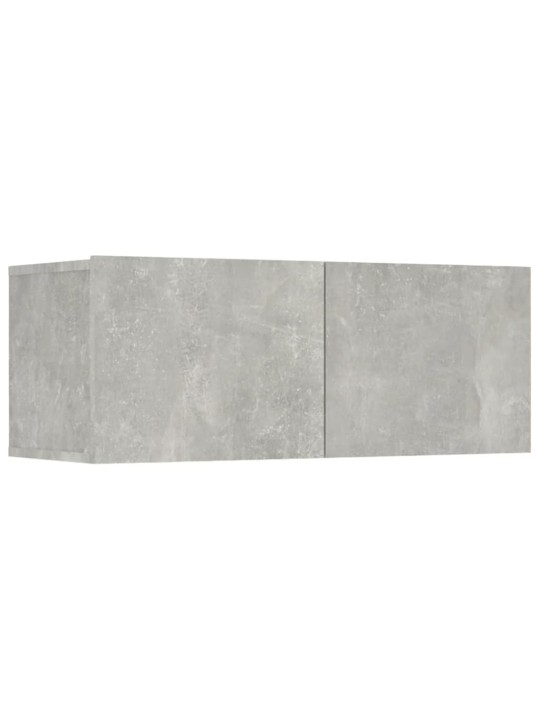 TV-kaapit 4 kpl betoninharmaa 80x30x30 cm tekninen puu