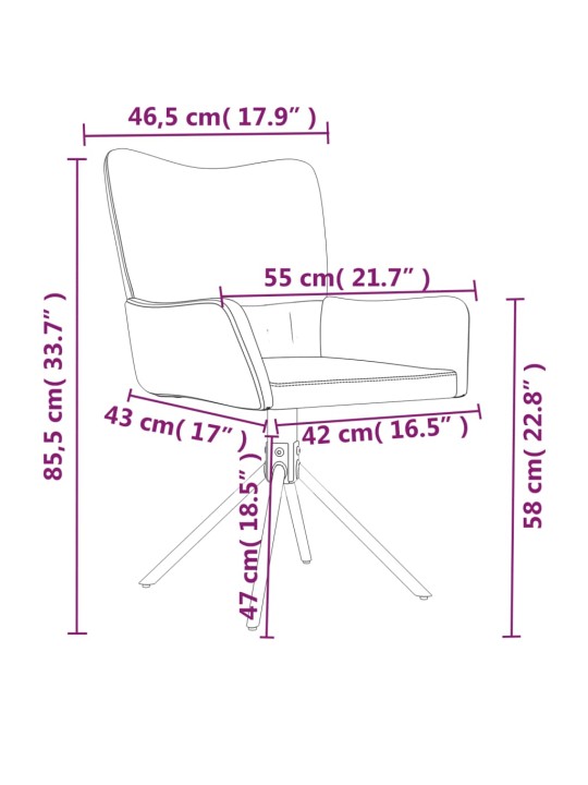 Kääntyvät ruokatuolit 2 kpl tummanharmaa sametti