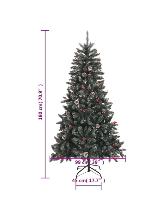 Tekojoulukuusi jalustalla vihreä 180 cm PVC